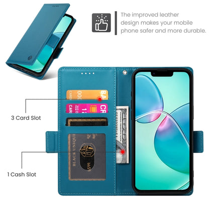 For iPhone SE 2024 Side Buckle Magnetic Frosted Leather Phone Case(Blue) - More iPhone Cases by buy2fix | Online Shopping UK | buy2fix