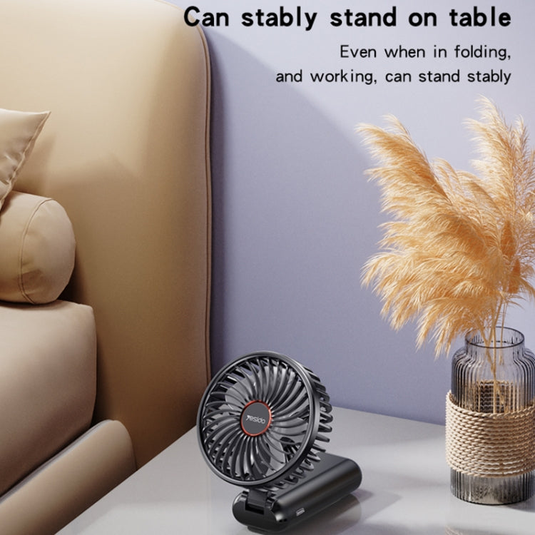 Yesido YF10 Foldable Silent Handheld USB Charging Fan(Black) - Electric Fans by Yesido | Online Shopping UK | buy2fix