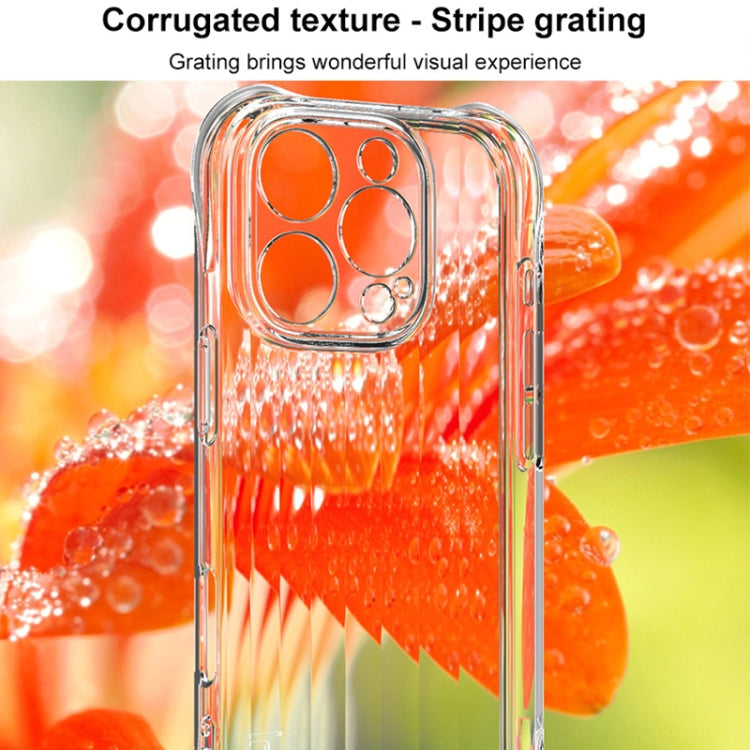 For iPhone 16 Pro Max IMAK Corrugated Texture Airbag TPU Phone Case(Transparent Black) - iPhone 16 Pro Max Cases by imak | Online Shopping UK | buy2fix