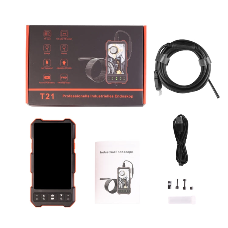 T21 4.5 inch IPS Color Screen 3.9mm Single Camera Split Hard Cable Industrial Endoscope, Length:2m(Black Red) -  by buy2fix | Online Shopping UK | buy2fix