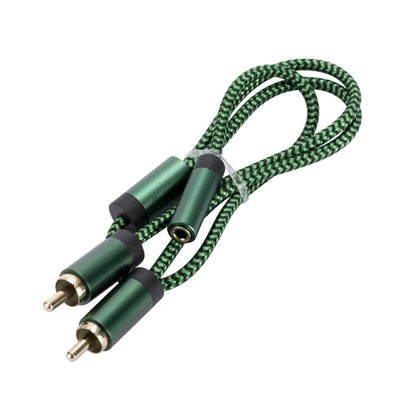 3.5mm Female to 2 RCA Male Audio Cable Amplifier Connector, Length:2m(Green) - RCA Cable by buy2fix | Online Shopping UK | buy2fix