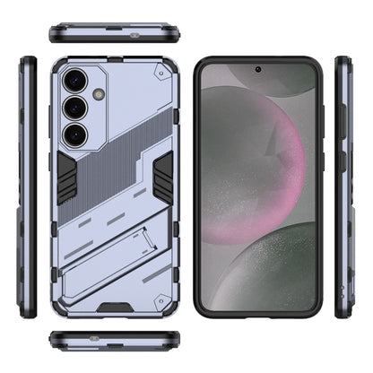 For Samsung Galaxy S25+ 5G Punk Armor 2 in 1 PC + TPU Shockproof Phone Case with Invisible Holder(Grey) - Galaxy S25+ 5G Cases by buy2fix | Online Shopping UK | buy2fix