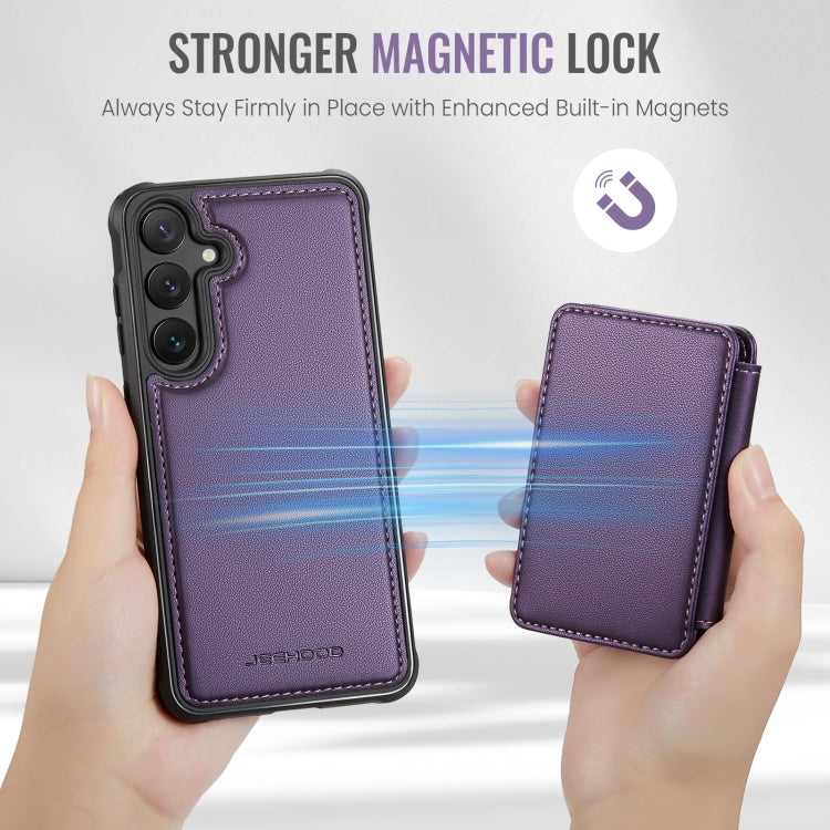 For Samsung Galaxy S23 FE 5G JEEHOOD J05 Business Magnetic Style RFID Leather Phone Case(Purple) - Galaxy S23 FE 5G Cases by JEEHOOD | Online Shopping UK | buy2fix