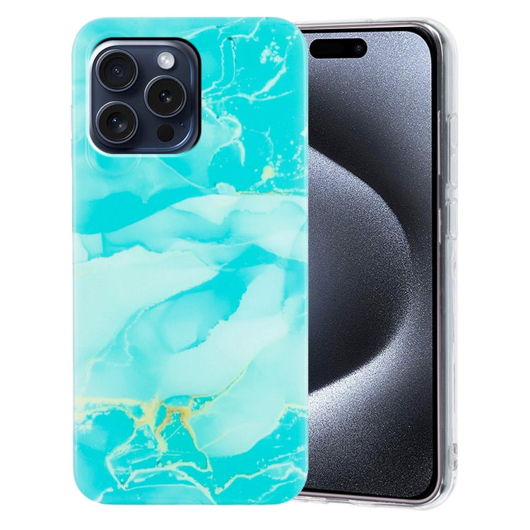 For iPhone 16 Pro Max IMD Marble TPU Phone Case(Green) - iPhone 16 Pro Max Cases by buy2fix | Online Shopping UK | buy2fix