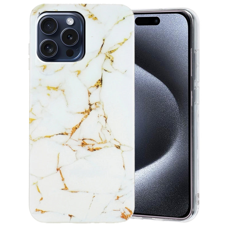 For iPhone 16 Pro IMD Marble TPU Phone Case(White) - iPhone 16 Pro Cases by buy2fix | Online Shopping UK | buy2fix