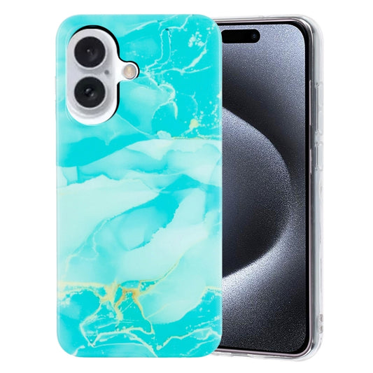 For iPhone 16 Plus IMD Marble TPU Phone Case(Green) - iPhone 16 Plus Cases by buy2fix | Online Shopping UK | buy2fix