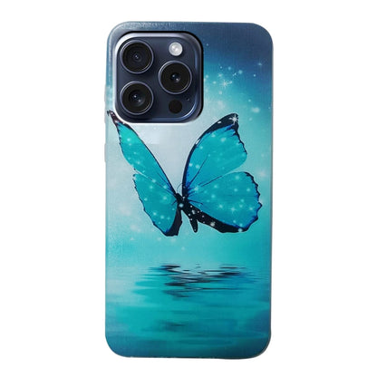 For iPhone 16 Pro Colored Drawing Pattern TPU Phone Case(Butterfly) - iPhone 16 Pro Cases by buy2fix | Online Shopping UK | buy2fix