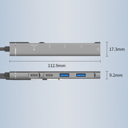 5 in 2 Multi-function HUB Adapter, Interface:USB-C / Type-C + USB-A(Silver) - USB HUB by buy2fix | Online Shopping UK | buy2fix