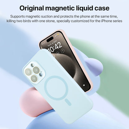 For iPhone 16 Pro Max Liquid Silicone MagSafe Full Coverage Phone Case with Lens Film(Blue) - iPhone 16 Pro Max Cases by buy2fix | Online Shopping UK | buy2fix