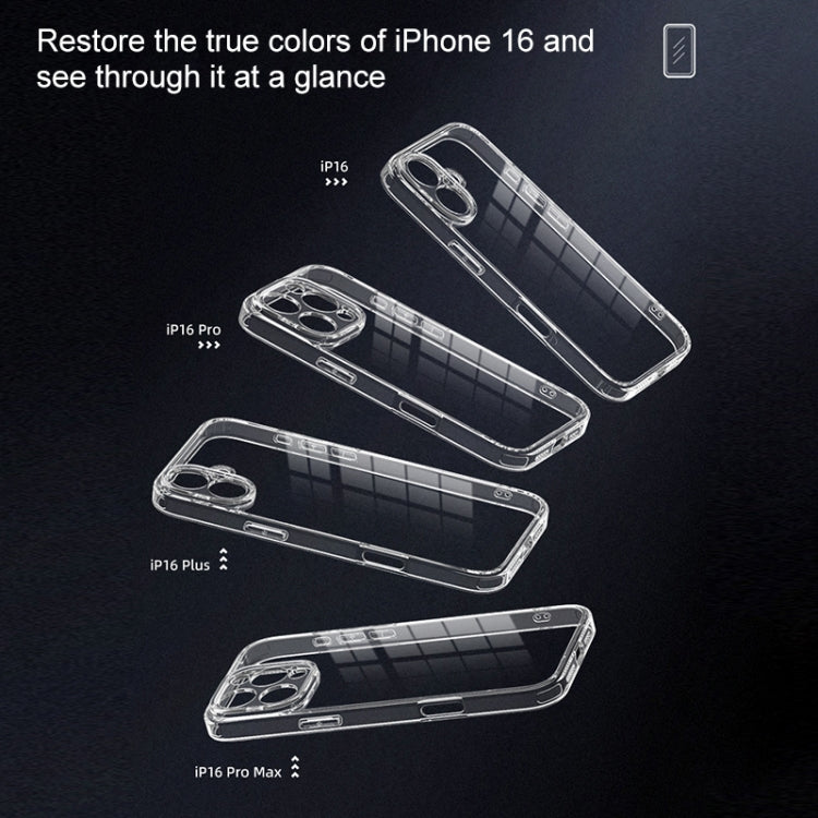 For iPhone 16 Pro Max Four Corner Airbag Transparent Glass Phone Case - iPhone 16 Pro Max Cases by buy2fix | Online Shopping UK | buy2fix