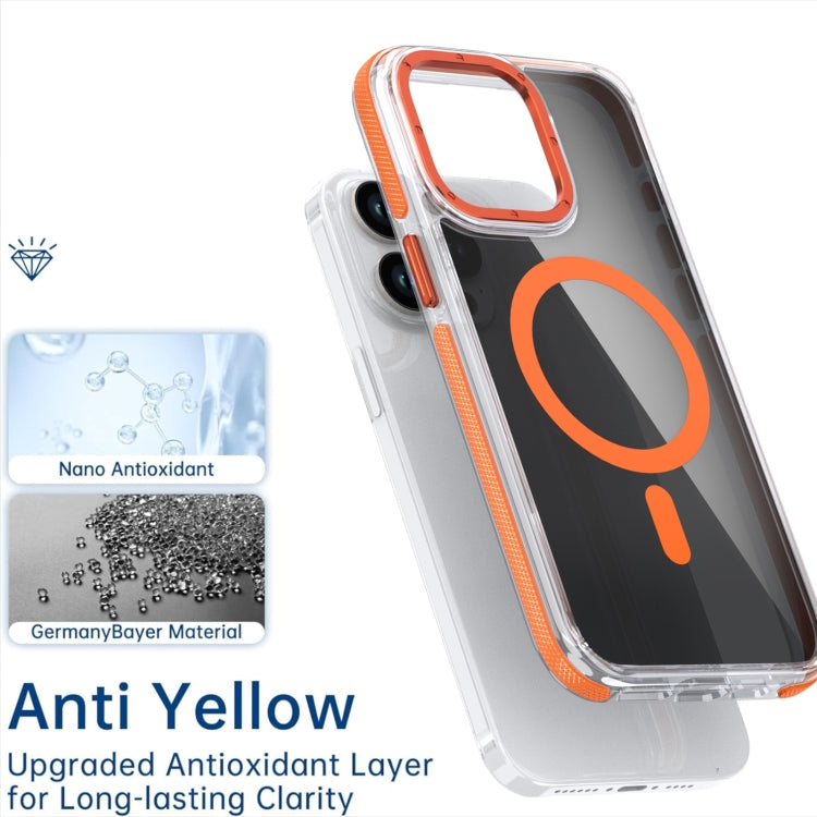 For iPhone 14 Pro Magsafe Dual-Color Transparent Black Full Coverage Phone Case(Gray) - iPhone 14 Pro Cases by buy2fix | Online Shopping UK | buy2fix