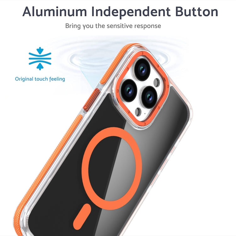 For iPhone 16 Magsafe Dual-Color Transparent Black Full Coverage Phone Case(Orange) - iPhone 16 Cases by buy2fix | Online Shopping UK | buy2fix