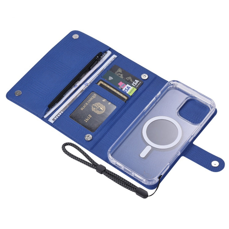 For iPhone 16 Pro Max ViLi GHB-C Series RFID MagSafe Magnetic Flip Leather Phone Case(Blue) - iPhone 16 Pro Max Cases by ViLi | Online Shopping UK | buy2fix