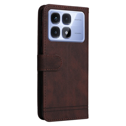 For Redmi K70 Ultra Skin Feel Life Tree Metal Button Leather Phone Case(Brown) - Xiaomi Cases by buy2fix | Online Shopping UK | buy2fix