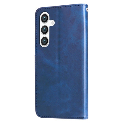 For Samsung Galaxy S25 5G Fashion Calf Texture Zipper Leather Phone Case(Blue) - Galaxy S25 5G Cases by buy2fix | Online Shopping UK | buy2fix