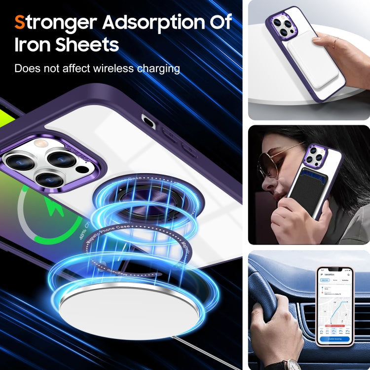 For iPhone 16 Pro Max Magnetic Rotating Ring Holder Phone Case(Dark Purple) - iPhone 16 Pro Max Cases by buy2fix | Online Shopping UK | buy2fix