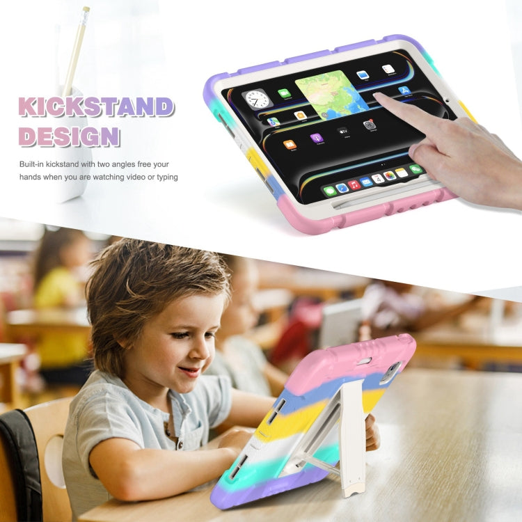 For iPad Pro 11 2024 3-Layer Silicone Hybrid PC Tablet Case(Colorful Pink) - iPad Pro 11 2024 Cases by buy2fix | Online Shopping UK | buy2fix