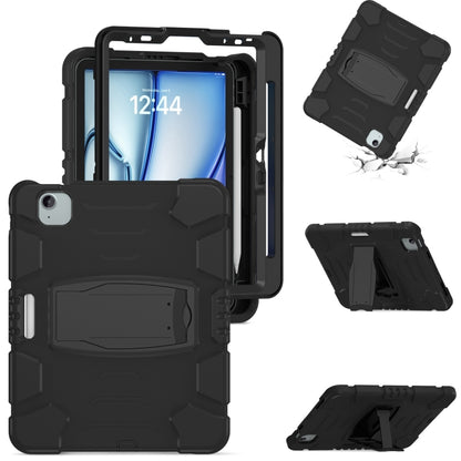 For iPad Air 11 2024 3-Layer Silicone Hybrid PC Tablet Case(Black) - iPad Air 11 2024 Cases by buy2fix | Online Shopping UK | buy2fix