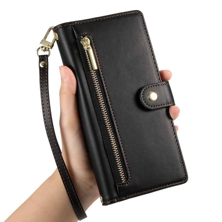 For Redmi K70 Nine Card-slot Zipper Wallet Bag Leather Phone Case(Black) - K70 Cases by buy2fix | Online Shopping UK | buy2fix