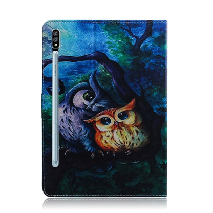 For Samsung Galaxy Tab S7 T870 (2020) 3D Colored Drawing Horizontal Flip Leather Case with Holder & Card Slot & Wallet(Oil Painting Owl) - Other Galaxy Tab PC by buy2fix | Online Shopping UK | buy2fix