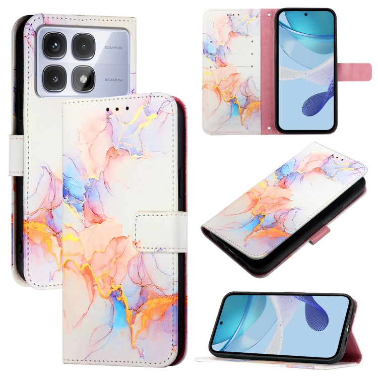 For Redmi K70 Ultra 5G Global PT003 Marble Pattern Flip Leather Phone Case(Galaxy Marble White) - Xiaomi Cases by buy2fix | Online Shopping UK | buy2fix