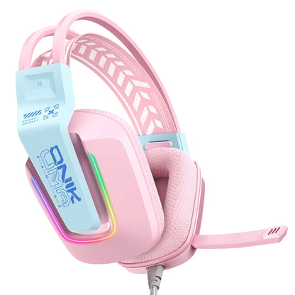 ONIKUMA X13 RGB Colorful Lighting Wired Gaming Headset with Microphone, Length:2.2m(Pink) - Multimedia Headset by ONIKUMA | Online Shopping UK | buy2fix