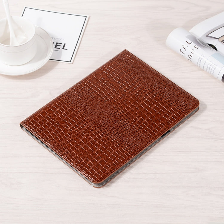 For iPad Pro 11 2024 Crocodile Texture Leather Tablet Case(Brown) - iPad Pro 11 2024 Cases by buy2fix | Online Shopping UK | buy2fix