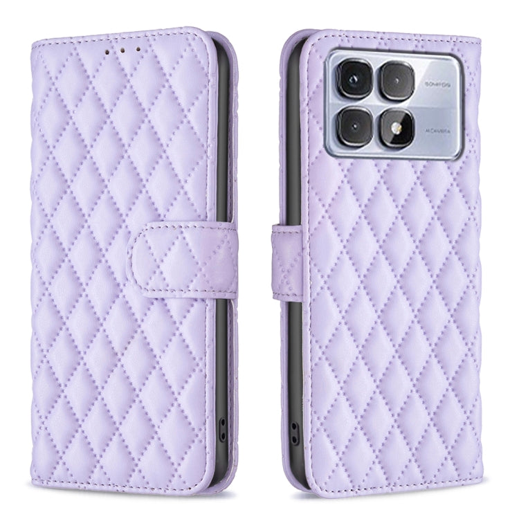 For Redmi K70 Ultra Diamond Lattice Wallet Flip Leather Phone Case(Purple) - Xiaomi Cases by buy2fix | Online Shopping UK | buy2fix