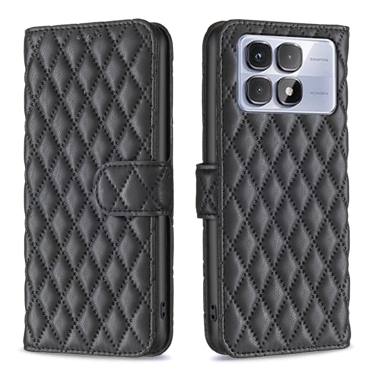 For Redmi K70 Ultra Diamond Lattice Wallet Flip Leather Phone Case(Black) - Xiaomi Cases by buy2fix | Online Shopping UK | buy2fix