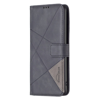 For Redmi K70 Ultra Magnetic Buckle Rhombus Texture Leather Phone Case(Black) - Xiaomi Cases by buy2fix | Online Shopping UK | buy2fix