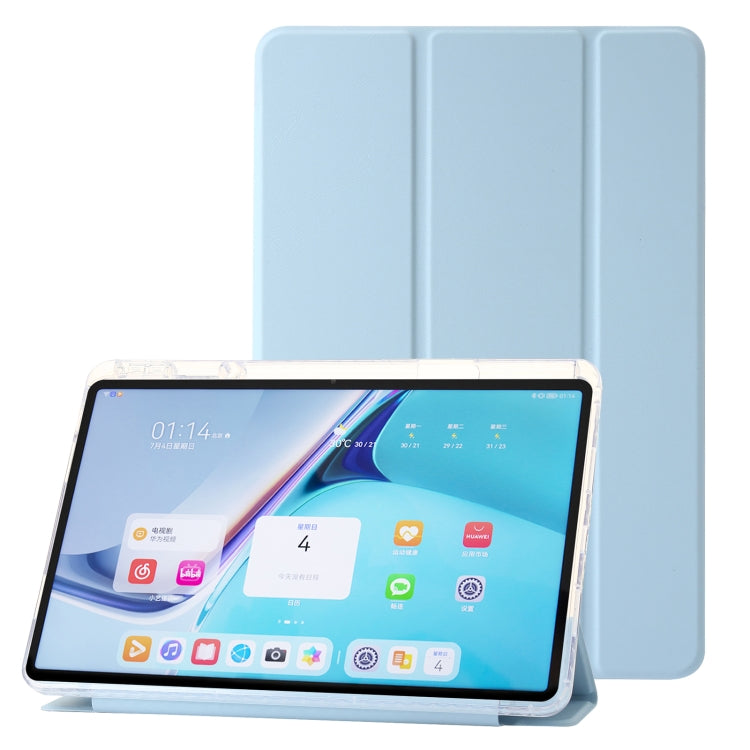 For Huawei Matepad SE 11 2024 Clear Acrylic 3-Fold Leather Tablet Case(Ice Blue) - Huawei by buy2fix | Online Shopping UK | buy2fix