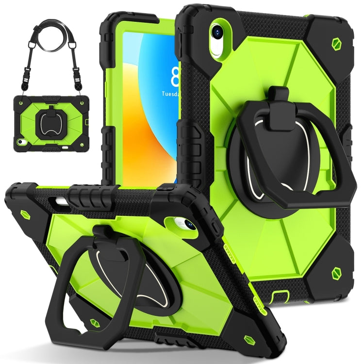 For Huawei Matepad 11.5 2023 Contrast Color Robot Silicone Hybrid PC Tablet Case(Black Yellow Green) - Huawei by buy2fix | Online Shopping UK | buy2fix