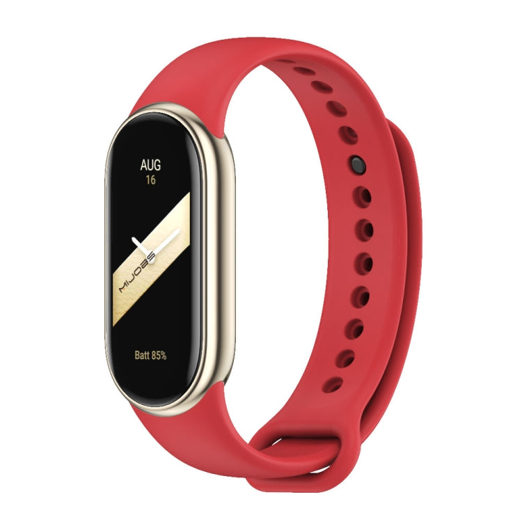 For Xiaomi Smart Band 9 / 8 MIJOBS Metal Buckle Solid Color Silicone Watch Band(Red) - Watch Bands by MIJOBS | Online Shopping UK | buy2fix