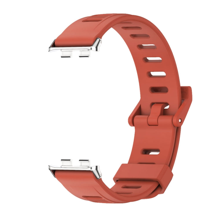 For Honor Band 9 MIJOBS Flat Hole Breathable TPU Watch Band(Orange Silver) - Watch Bands by MIJOBS | Online Shopping UK | buy2fix