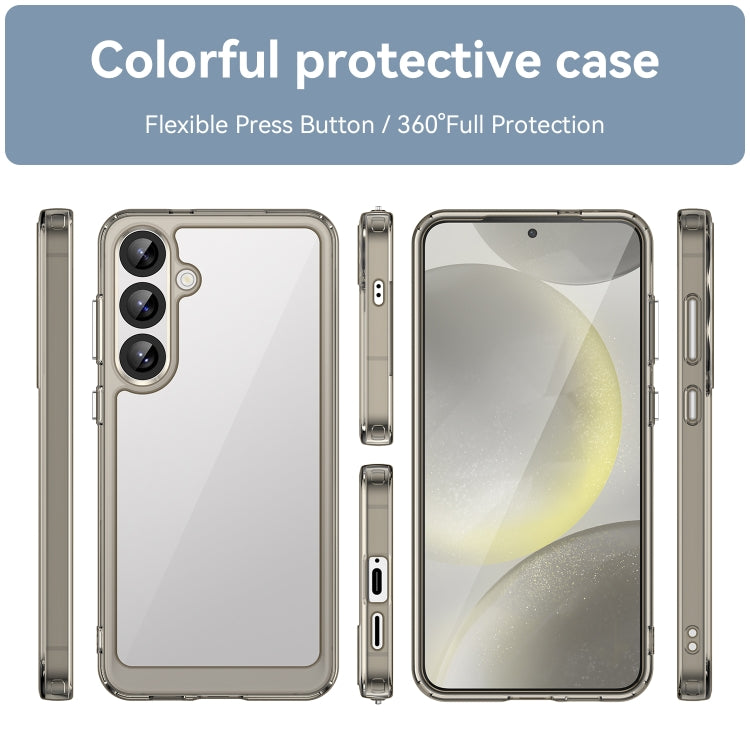 For Samsung Galaxy S25+ 5G Colorful Series Acrylic Hybrid TPU Phone Case(Transparent Grey) - Galaxy S25+ 5G Cases by buy2fix | Online Shopping UK | buy2fix