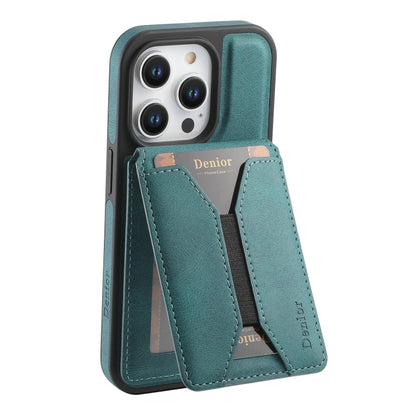 For iPhone 12 Pro Max Denior D17 Skin Feel MagSafe Detachable Card Slot Phone Case(Blue) - iPhone 12 Pro Max Cases by Denior | Online Shopping UK | buy2fix