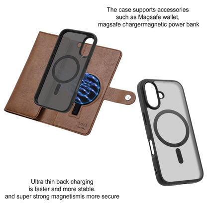 For iPhone 16 Plus ViLi GVB Series MagSafe Magnetic RFID Leather Phone Case(Brown) - iPhone 16 Plus Cases by ViLi | Online Shopping UK | buy2fix