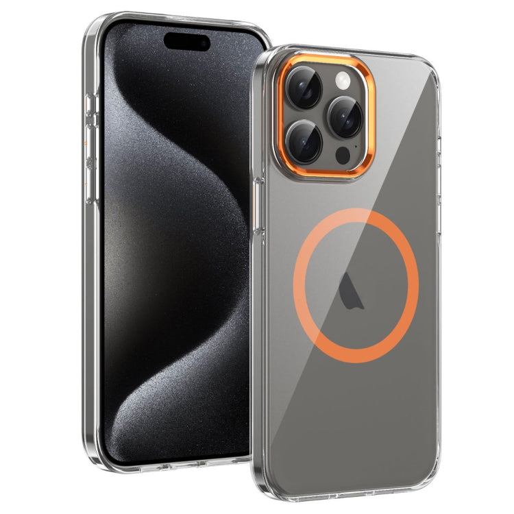 For iPhone 16 Pro Ice Feel HD Transparent MagSafe PC Full Coverage Phone Case(Orange) - iPhone 16 Pro Cases by buy2fix | Online Shopping UK | buy2fix