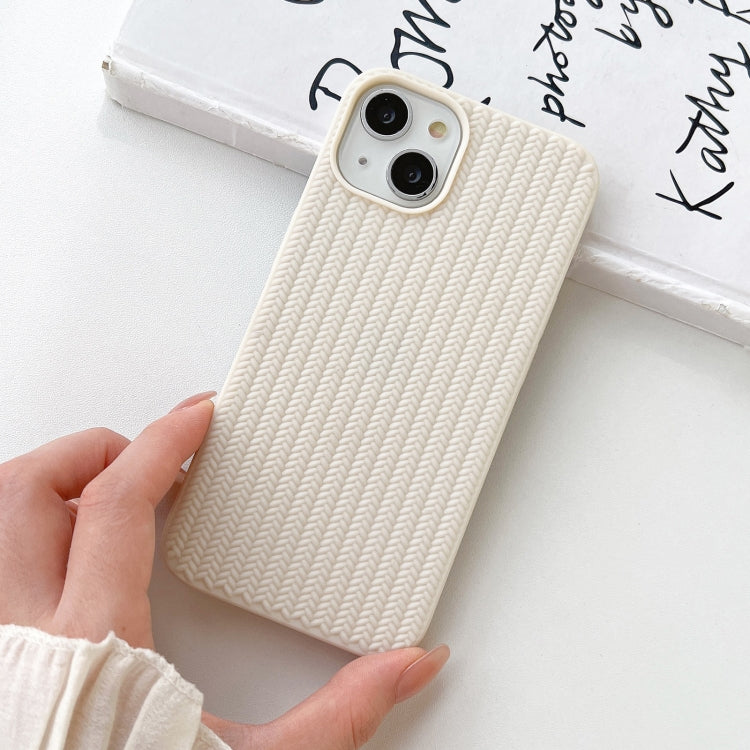 For iPhone 16 Plus Weave Texture TPU Phone Case(White) - iPhone 16 Plus Cases by buy2fix | Online Shopping UK | buy2fix