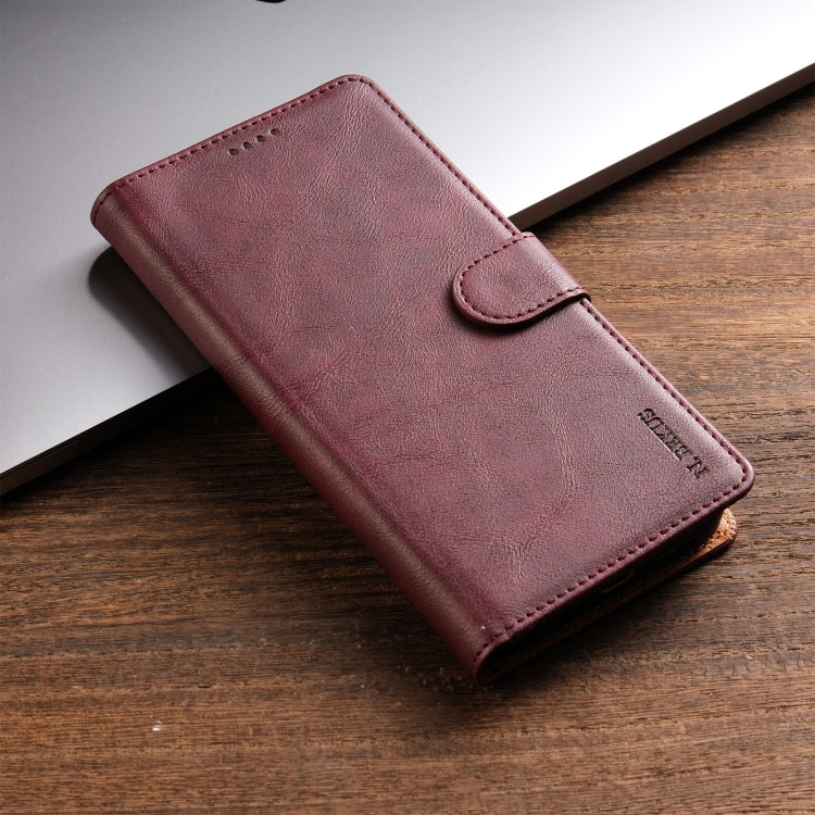 For Samsung Galaxy S24+ 5G N.BEKUS CSJ-P1 Solid Color Leather Phone Case(Wine Red) - Galaxy S24+ 5G Cases by N.BEKUS | Online Shopping UK | buy2fix