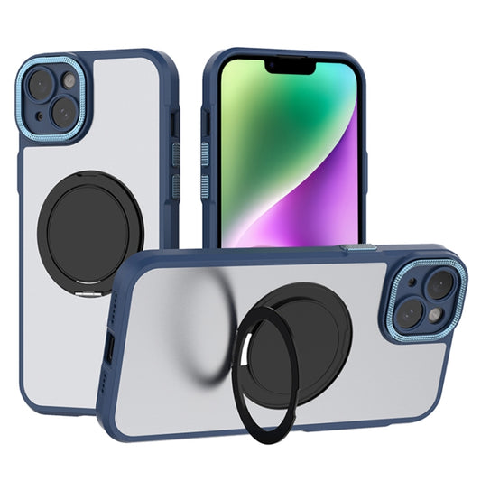 For iPhone 14 Bodyguard Rotating Bracket MagSafe Phone Case(Blue) - iPhone 14 Cases by buy2fix | Online Shopping UK | buy2fix