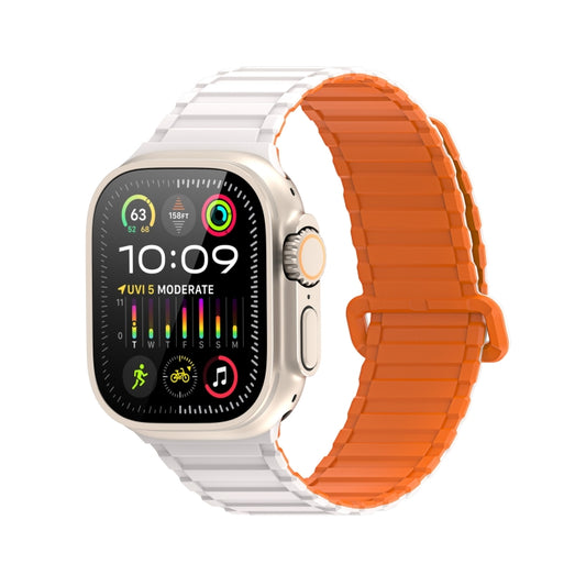 For Apple Watch Series 4 44mm DUX DUCIS KJ Series Magnetic Buckle Silicone Watch Band(Starlight Orange) - Watch Bands by DUX DUCIS | Online Shopping UK | buy2fix