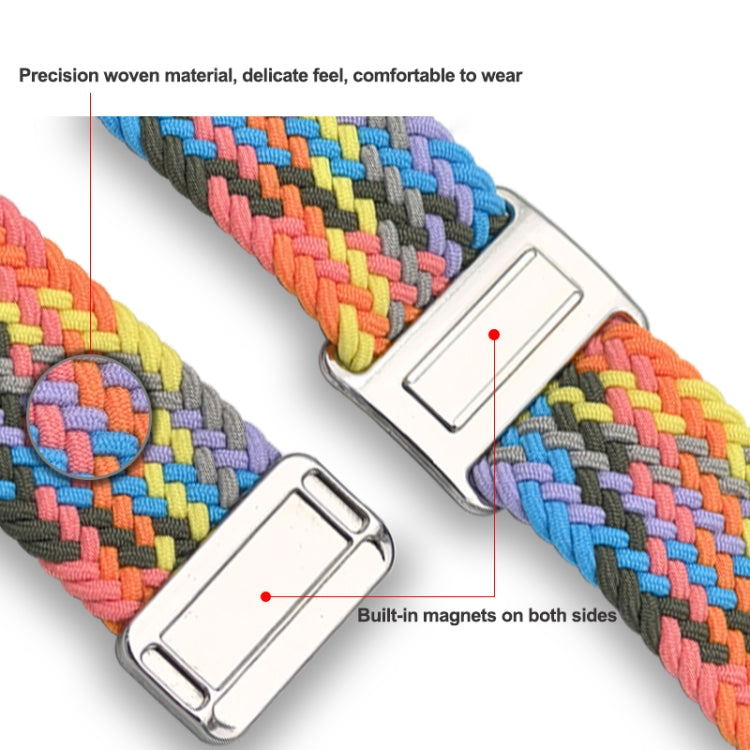 For Samsung Galaxy Watch Ultra 47mm Nylon Loop Magnetic Buckle Watch Band(Denim Rainbow) - Watch Bands by buy2fix | Online Shopping UK | buy2fix