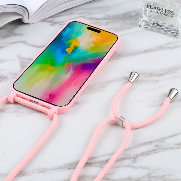 For iPhone 16 Pro Max Candy Colors TPU Protective Phone Case with Lanyard(Pink) - iPhone 16 Pro Max Cases by buy2fix | Online Shopping UK | buy2fix