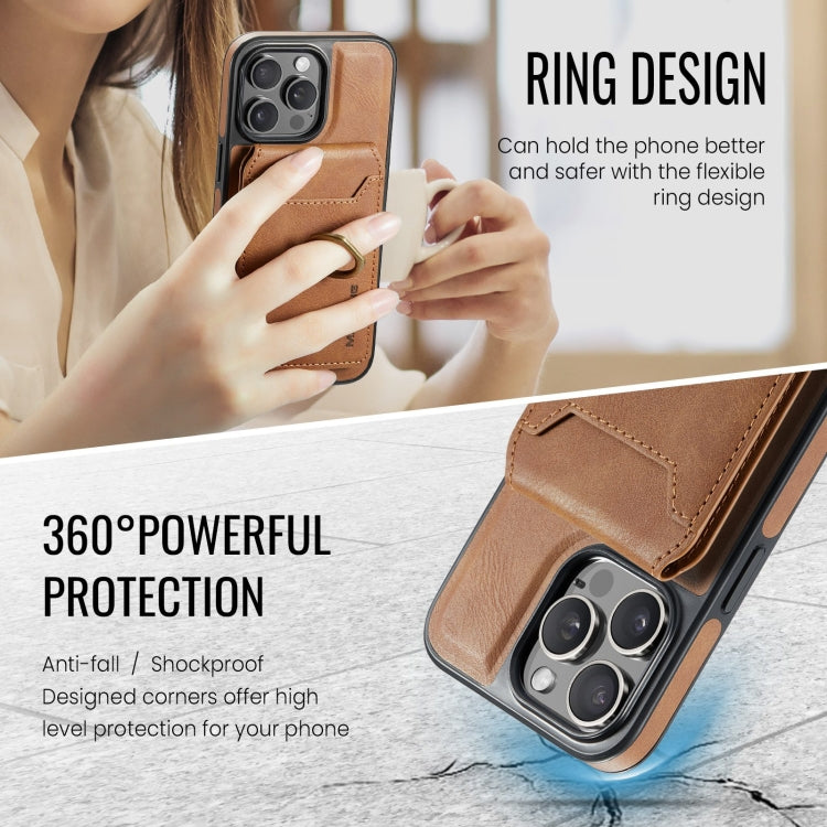 For iPhone 14 Pro DG.MING K1 MagSafe Detachable Wallet RFID Back Cover Phone Case(Brown) - iPhone 14 Pro Cases by DG.MING | Online Shopping UK | buy2fix