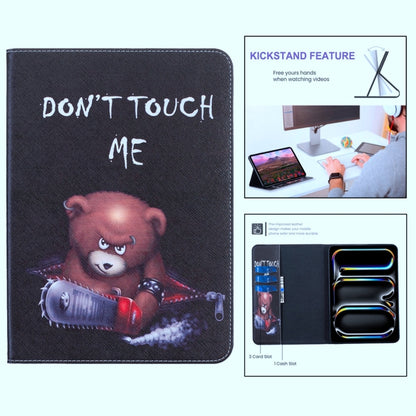 For Samsung Galaxy Tab S9 / S9 FE Colored Drawing Leather Tablet Case(Bear) - Galaxy Tab S9 Cases by buy2fix | Online Shopping UK | buy2fix