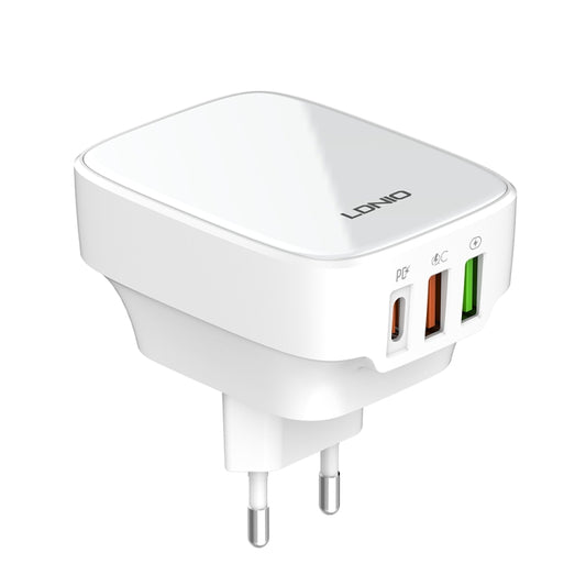 LDNIO Q334 32W Type-C + Dual USB Port Charger with 1m USB-C / Type-C Data Cable, Plug Type:EU Plug(White) - USB Charger by LDNIO | Online Shopping UK | buy2fix