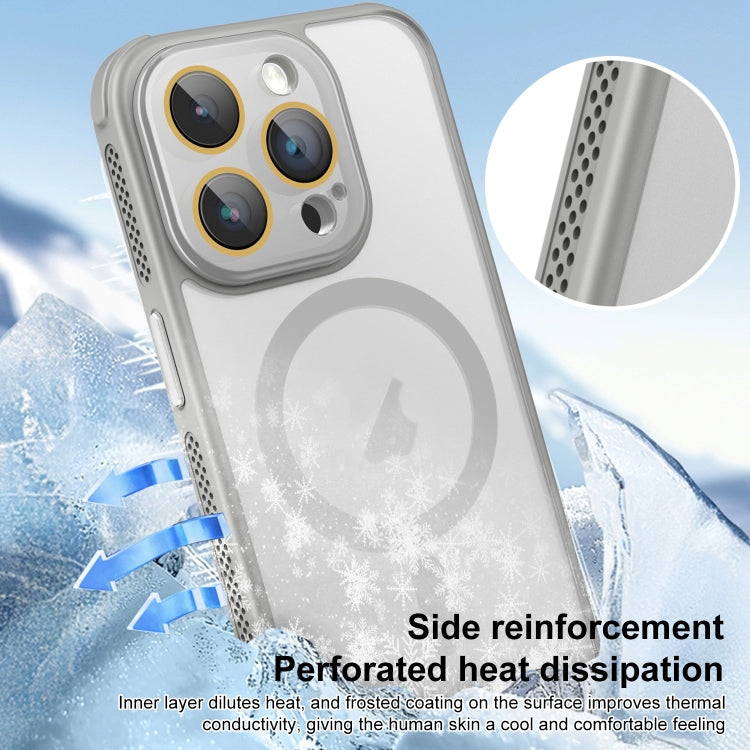 For iPhone 16 Pro Side Cooling Skin Feel Frosted MagSafe Magnetic Phone Case(Blue) - iPhone 16 Pro Cases by buy2fix | Online Shopping UK | buy2fix