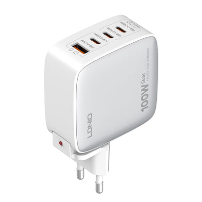 LDNIO Q408 100W GaN USB+3 USB-C / Type-C Interface Charger with 1m 100W USB-C / Type-C to USB-C / Type-C Data Cable, Plug Type:EU Plug(White) - USB Charger by LDNIO | Online Shopping UK | buy2fix