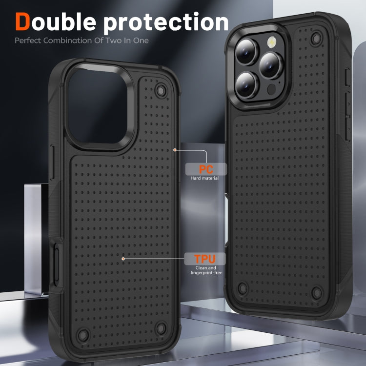 For iPhone 16 Pro PC + TPU Shockproof Protective Phone Case(Black+Black) - iPhone 16 Pro Cases by buy2fix | Online Shopping UK | buy2fix